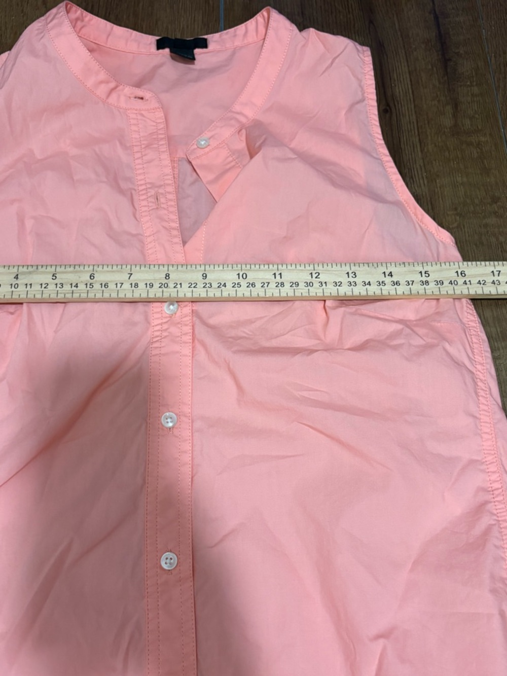 J.Crew Coral Pink Sleeveless Button Front Shirt Dress XS Cotton Poplin - Picture 4 of 6